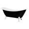Castello Usa Daphne 69" Black Acrylic Clawfoot Tub With White Feet CB-26-69-B-T-WH - alternate 1